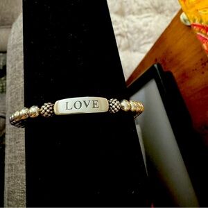 Lagos Sterling 5mm Stretch Bead Love Bracelet, Size M.